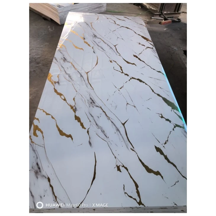 Painel de parede em PVC com revestimento em mármore UV