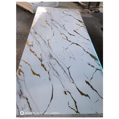Painel de parede em PVC com revestimento em mármore UV
